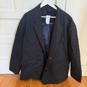 Roucha olive blazer in black D sz 18
